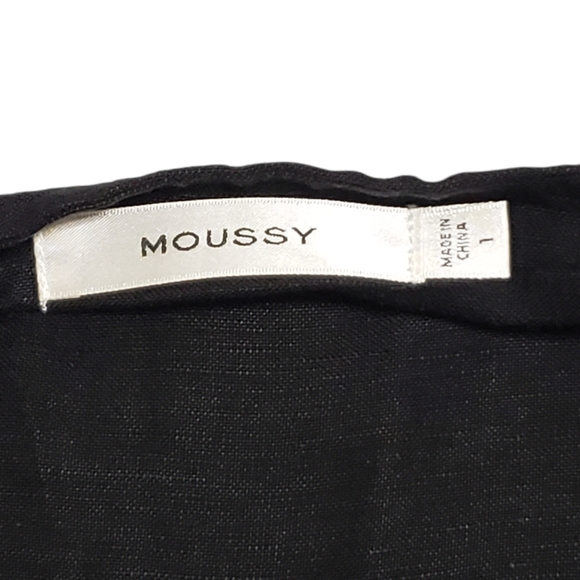 Anthropologie Moussy Linen Blend Black Jumpsuit Crop Wide Leg Size 1 - Picture 6 of 16